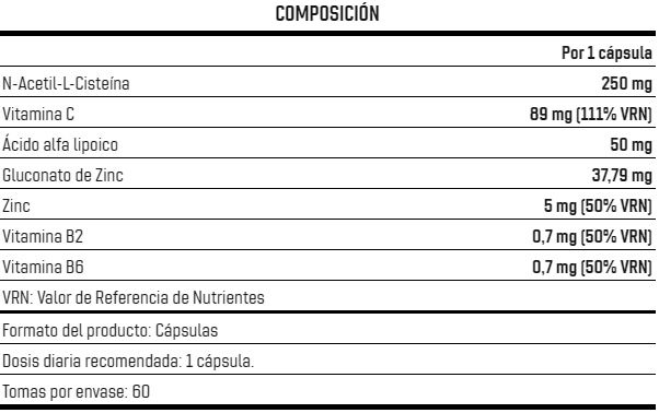 NAC N-ACETIL CISTE?NA 60 C?PSULAS FULL GAS