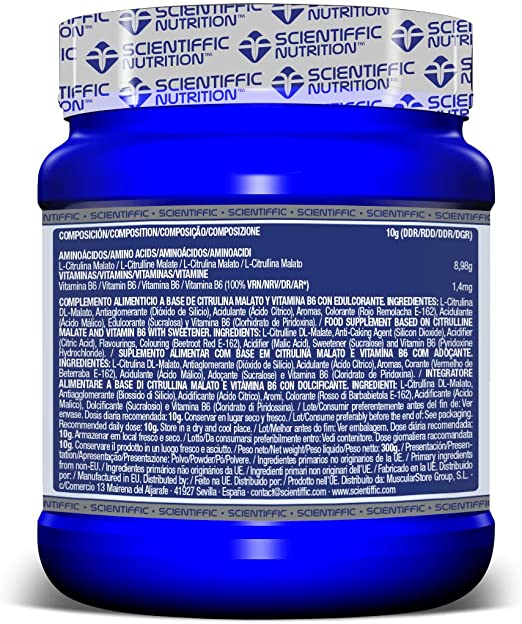 CITRULLINE MALATE 300 G SCIENTIFFIC NUTRITION